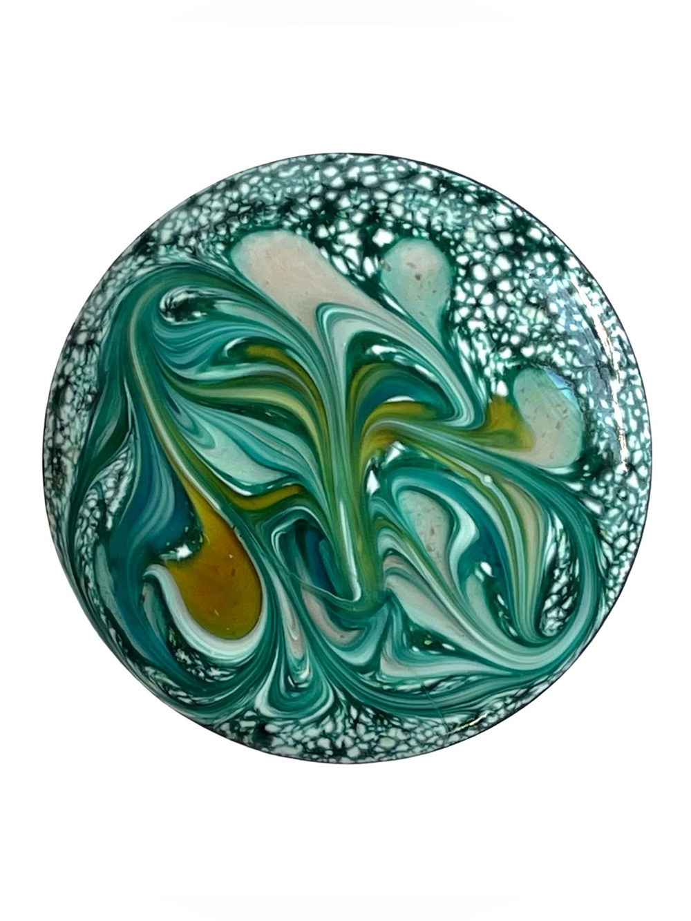 Vintage Mid-Century Artisan Enamel-On-Copper Brooch